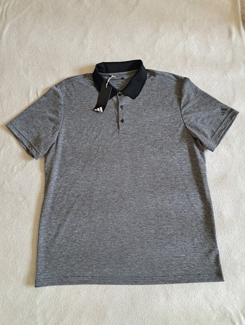 Adidas Heather Grey Polo Mens Size XL Golf Activewear Business Casual NWT